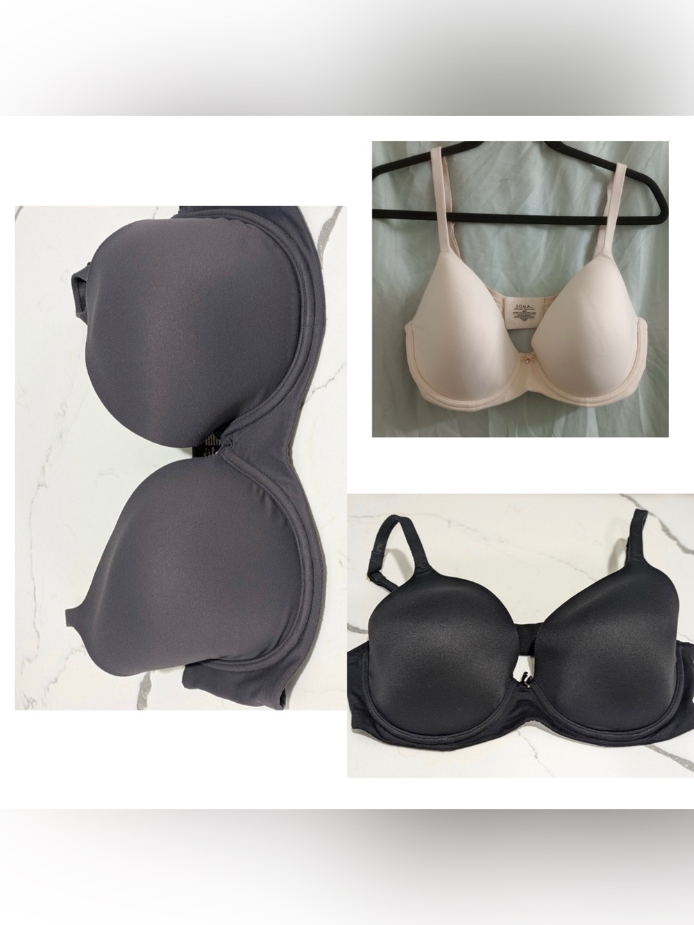 3 piece Soma Embraceable Perfect Coverage Bra 36DD